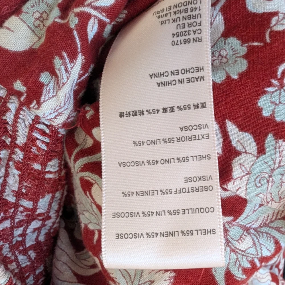 FREE PEOPLE Sunday Set 2-Piece Floral Linen Blend Size Small Boho Beach - Picture 7 of 11